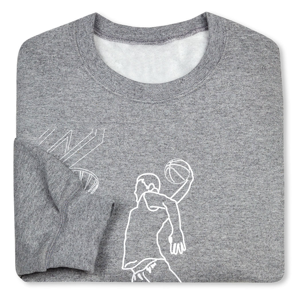 Basketball Crewneck Sweatshirt – Player Sketch Artwork