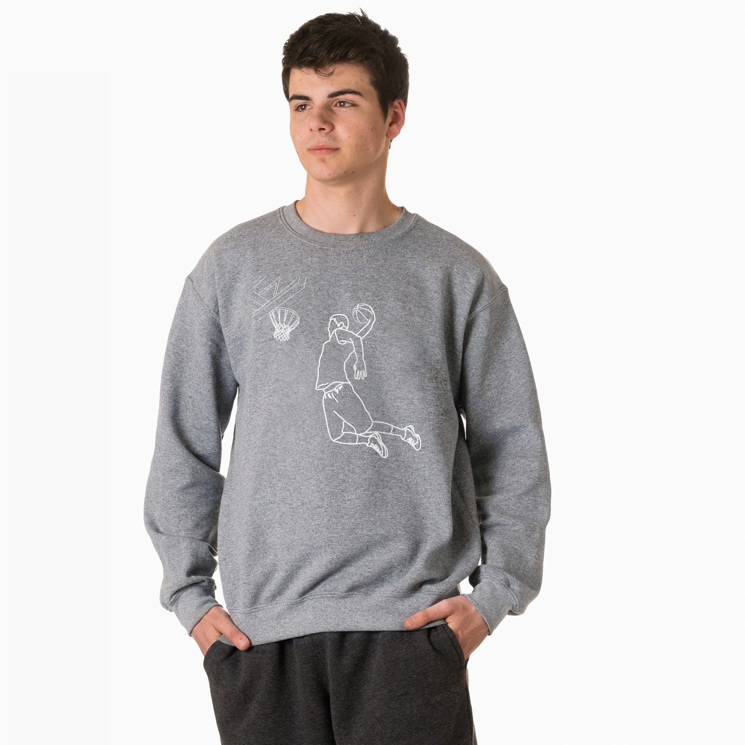 Basketball Crewneck Sweatshirt – Player Sketch Artwork