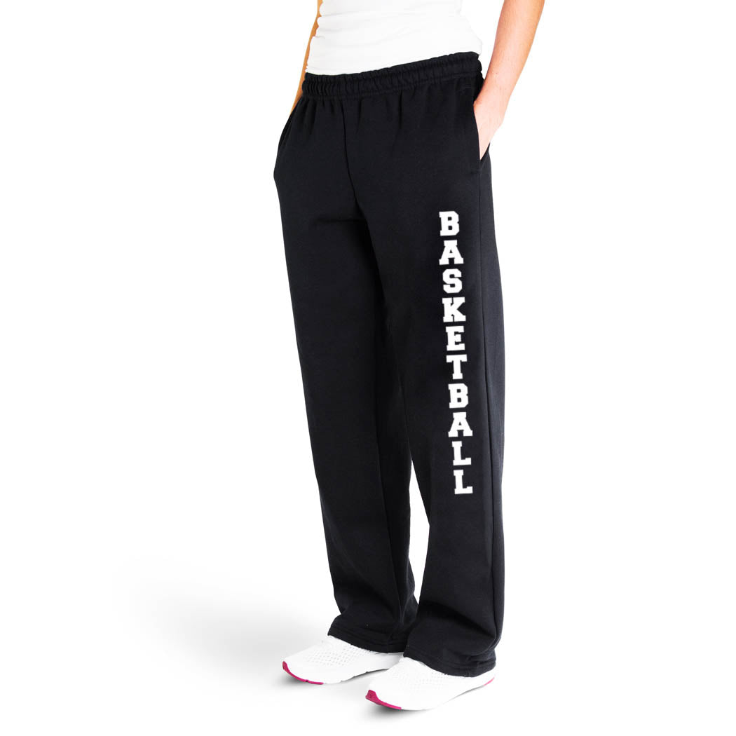Basketball Fleece Sweatpants – Classic Basketball Graphic